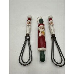 Midwest of Cannon Falls EDDIE WALKER Set of 3 Santa Kitchen Ornaments